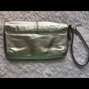 Coach silver wristlet